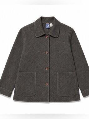 Vintage Sans Souci Button-Front Wool Blend olive Jacket XS